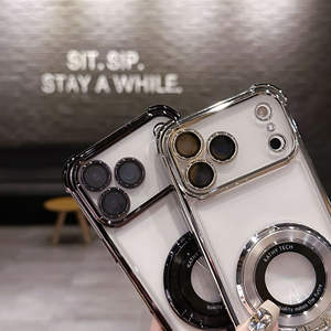 เคสโทรศัพท์ <span class=keywords><strong>iPhone</strong></span> 17 Pro แบบใสเคลือบไฟฟ้า ป้องกันแรงกระแทก รองรับการชาร์จไร้สาย พร้อมขาตั้ง สำหรับ <span class=keywords><strong>iPhone</strong></span> Air - Product Image 5