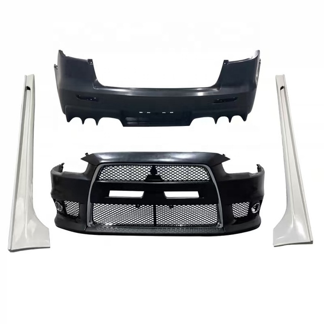 Car Bumpers for Mitsubishi Lancer 2009-2016 Upgrade EVO Style Front Bumper Rear Bumper Side Skirts