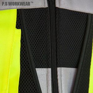سترة أمان من البوليستر العاكسة الممتازة للرجال مخصصة من شركة تصنيع المعدات الأصلية سترة أمان لأعمال البناء والتشييد ميزة جيدة التهوية لعالم الجيولوجيا - Product Image 5