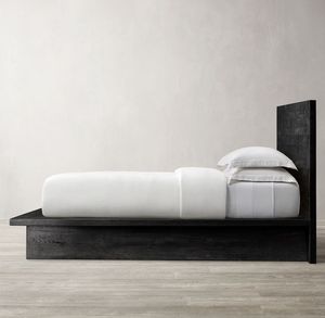 Cama de Plataforma Estilo Japonés, Tamaño Doble Queen/King, Muebles de Dormitorio de Madera de Roble Macizo con Cabecera - Product Image 3