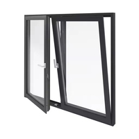 Fenêtre à battant en aluminium standard allemand, à rupture de pont thermique, à ouverture vers l'intérieur, à haute efficacité énergétique