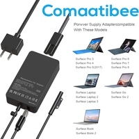 Chargeur secteur rapide 44W 15V 2.58A avec cordon d'alimentation pour Microsoft Surface Pro 3 4 5 6 7, Laptop 1 2 3 Go Book