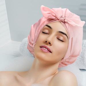 2024 bonnets de douche réglable nœud papillon <span class=keywords><strong>bain</strong></span> cheveux réutilisable étanche Turban casquette pour femmes fille beauté cheveux Spa <span class=keywords><strong>bain</strong></span> maison voyage - Product Image 3