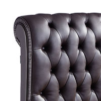 Cadre de lit super king size de luxe de haute qualité en bois massif avec tête de lit souple et haute