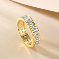 Bijoux de mode en argent sterling 925 massif plaqué rhodium avec zircon, style hip-hop, bagues de fiançailles et de mariage à sertissage griffe, cadeaux pour femmes