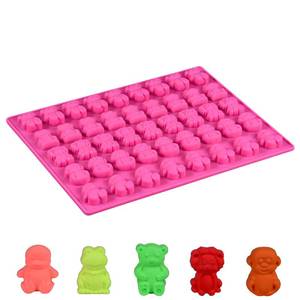 Moule à bonbons en silicone antiadhésif sans BPA, forme animaux de dessin animé, 40 cavités, certifié LFGB, par l'usine MUYULINS - Product Image 2