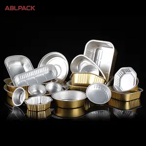 9 인치 ABLPACK 일회용 레스토랑 테이크 아웃 식품 용기 인쇄 알루미늄 호일 피자 팬 금형 트레이 플레이트 뚜껑 31.5 온스