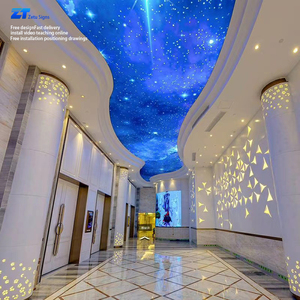 PVC căng Trần vải bầu trời đầy sao màu xanh và trắng trong suốt phim mới mềm hình chữ nhật hộp đèn với tính năng trang trí - Product Image 5