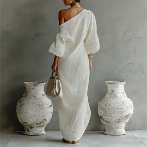 Abito Lungo Casual Monospalla Personalizzato ODM per Donna, <span class=keywords><strong>Stile</strong></span> Vacanza, per Spiaggia, Vacanze, Estate e Uso Quotidiano - Product Image 2