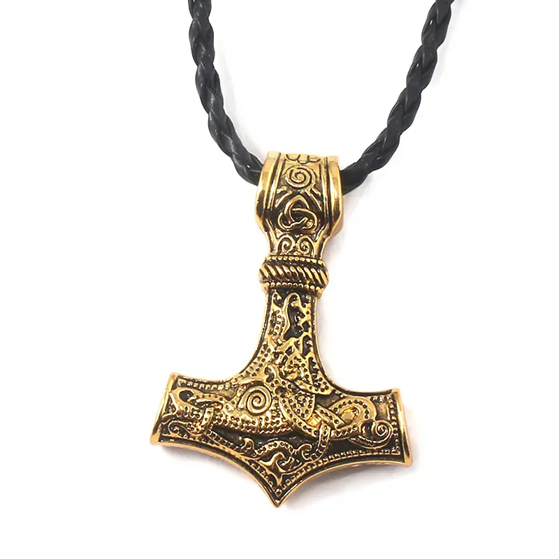 Amuleto de hombre vikingo nórdico, martillo de Thor'S, Mjolnir, colgante, joyería nórdica escandinava, collar