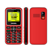 Teléfono para Personas Mayores UNIWA V171, Doble SIM, Teclado Qwerty, Botones Grandes para Números de Emergencia y Familiares, 1000mAh, Radio FM Inalámbrica, Base de Carga