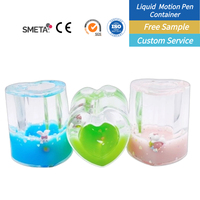 Porte-stylo sablier en plastique à motif dessin animé OEM, design traditionnel, pour bureau, jouet, contenant de stylo liquide