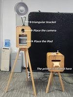 Photomaton pliable en bois de style Marshall vintage double face - Doté d'un écran tactile de 18,5 pouces et d'un mini PC
