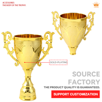 Prix bon marché en plastique doré créatif trophée coupe pièces ornement de bureau pour enfants et adultes fête faveurs compétition trophée pièces