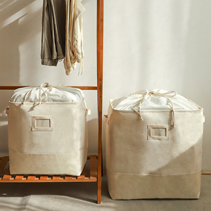 Cesta de Almacenamiento de Algodón Cotton Way, Rectangular, de Boca Abierta, Tamaño Mediano, Organizador de Ropa con Cordón, Diseño Antipolvo - Product Image 3