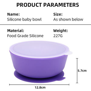 Bol à succion en silicone avec couvercle Bol d'alimentation à forte aspiration de haute qualité Premium - Product Image 5
