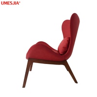 Fauteuil en tissu synthétique de style moderne, cuir synthétique, meuble de salon, pieds en bois gris, chaise de loisirs, CS3373, haute qualité