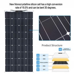 Panneaux solaires photovoltaïques flexibles en gros 12V 24V 36V 48V 80W 100W 200W 250W 300 Watts Mono Poly Puissance Solaire PV - Product Image 3