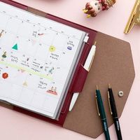 Organizador de Cuero YY Pu, Delgado, con Botones, Porta Tarjetas de Cuero, Porta Documentos y Cuaderno de Cuero