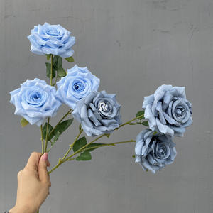 صناعة يدوية لمحاكاة حفلات الزفاف 3 ورود 3 صنوبر بترتيب الزهور الحريرية لطريق الزفاف والخريف - Product Image 3