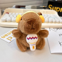 Porte-clés en peluche Capybara mignon OEM, pendentif animal en peluche doux, mini jouet tendance en gros, breloque de sac pour cadeau