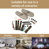 Ensemble d'articles de toilette personnalisables pour hôtel, boîte d'emballage de luxe avec brosse à dents, peigne, rasoir en PP et pantoufles d'hôtel avec logo personnalisé