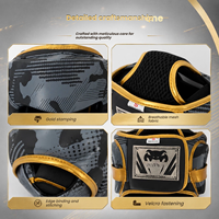 Casque de boxe style Venom en cuir PU, équipement de protection pour l'entraînement et le sparring en kickboxing, Muay Thai, MMA