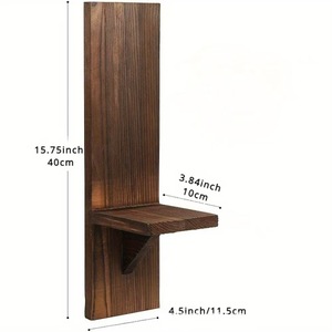 Wooden <b>Floating</b> <b>Candle</b> <b>Holder</b> Wall Mounted Minimalist Rectangle Living Room Decoration Rack - Product Image 2