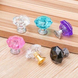 5PCS 다채로운 다이아몬드 모양 크리스탈 유리 캐비닛 손잡이 보석 상자 서랍 당겨 가구 손잡이 하드웨어 - Product Image 5