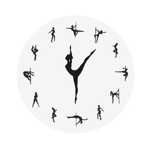 <strong>DIY</strong> Ballet Girl Plastic Wall <strong>Clock</strong> Silent <strong>Clock</strong> for Living Room Bedroom Study Room Office Creative Retro Nostalgic UV Printing - Product Image 4