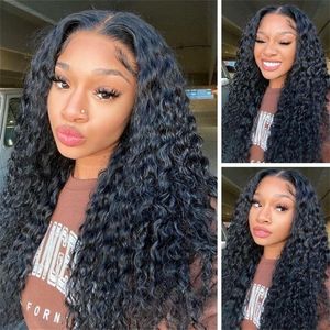 Natural Human Hair <b>Wigs</b> - Full Lace <b>Deep</b> <b>Wave</b> Unprocessed Virgin <b>Wig</b> For Black Women Curly Full Lace Frontal Human Hair <b>Wig</b> - Product Image 2