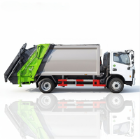 Camion compacteur de déchets Dongfeng D7 4x2 personnalisé avec levage de bras, capacité 9000/10000L, superstructure de collecte des déchets à commande hydraulique à distance
