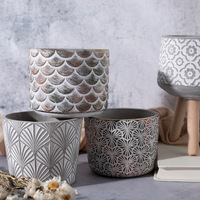 Petits pots de fleurs et jardinières en fibre de ciment de taille personnalisée vente en gros de style nordique moderne