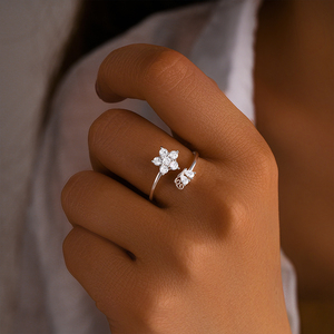CANNER Rotatable Stress Relief <b>Ring</b> Jewelry Zircon Spinner Eyes Star Flower Moon Rotating Open <b>Fidget</b> <b>Rings</b> for <b>Anxiety</b> - Product Image 4