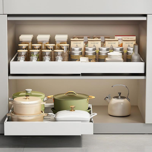Organisateur de tiroir extensible en acier grande capacité pour bouteilles d'eau, idéal pour armoire de cuisine, salle de bain ou garde-manger - Product Image 2