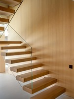 Escalier Flottant Moderne Minimaliste Prima, Antidérapant, en Bois Massif, à Support Caché, Suspendu, pour Villa Duplex, Atrium Intérieur