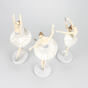 Ballet Girl Cake Toppers 3 Piece Set Pink White Plastic Reusable Birthday Decorations - Product Image 2