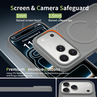 Nouveautés pour iPhone 18 Pro Max : Coque arrière mate hybride TPU PC avec support magnétique circulaire – Accessoires mobiles tendance en gros