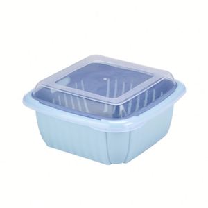 Outils de cuisine ménagers : Panier égouttoir double couche multifonction en plastique pour évier, pour laver fruits et légumes - Product Image 4