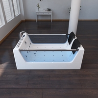 Baignoire à bulles de massage de luxe en acrylique autoportante double pour deux adultes, baignoire à remous moderne, relaxation, hydromassage, 1,8 m