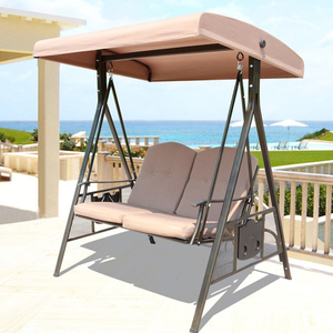 Out Door Double <b>Seat</b> Metal Patio Jhula <b>Hanging</b> Chairs With Armrests - Product Image 1