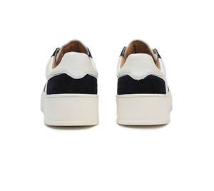 ใหม่สีดำและสีขาวลายแฟชั่นและอเนกประสงค์ลำลองลื่นบนรองเท้าที่มีเชือกผูกรองเท้ามีความสะดวกสบาย - Product Image 4