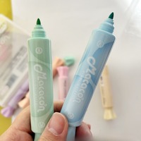 Papeterie scolaire Mini stylo fluorescent à bonbons 6 couleurs bricolage Macaron stylo de marquage et de marquage à double tête