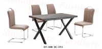 Chaise de salle à manger confortable en similicuir PU avec nœud, style nordique moderne SXT DC-1911, pour maison, bureau, bar, en métal