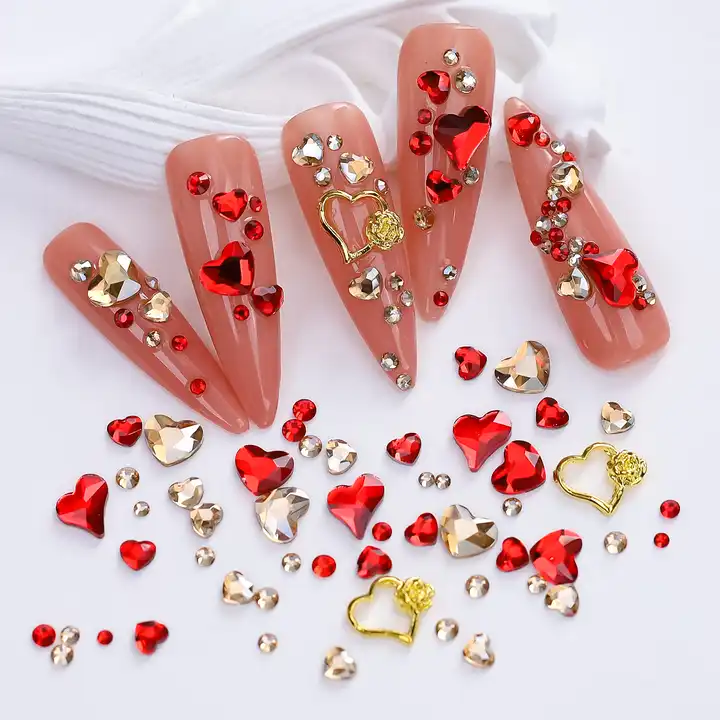 r2 safeng valentine nail charms flat