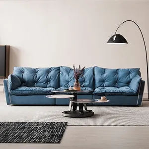 Chesterfield Sofá secional modular conjunto de móveis para sala de estar e pátio, instalações de lazer, cama de villa de luxo