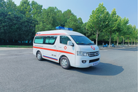 Nouvelle ambulance médicale FOTON, prix d'usine, 4x2, manuelle, essence, EURO 5, rouge + blanc, équipement médical, 3-8 m, lumières et sirène d'urgence