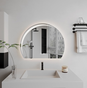 <span class=keywords><strong>Miroir</strong></span> mural intelligent d'hôtel moderne <span class=keywords><strong>Miroir</strong></span> de salle de bain ovale illuminé par lumière LED avec fonctions réglables pour le maquillage et le salon - Product Image 5