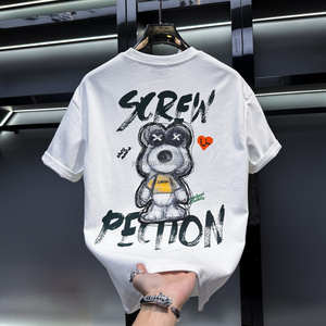 T-shirt ample et décontracté pour homme 100% coton brodé en <span class=keywords><strong>3D</strong></span> Grande édition Design <span class=keywords><strong>3D</strong></span> à la mode 240 grammes Poids du tissu - Product Image 6