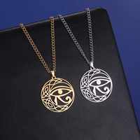 Collier Myshape l'Œil d'Horus Ra Udjat Nœud Celtique pour Femme en Acier Inoxydable, Bijou Amulette Croix Ankh Égypte Ancienne, Cadeau 2024